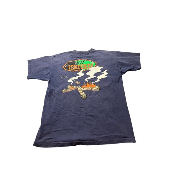 Vtg 90s Looney Tunes TAZ Tasmanian Devil Camping Hunting Hot Tempered T-shirt L - Picture 10 of 13